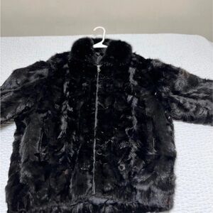 Unisex Black Faux Fur Jacket